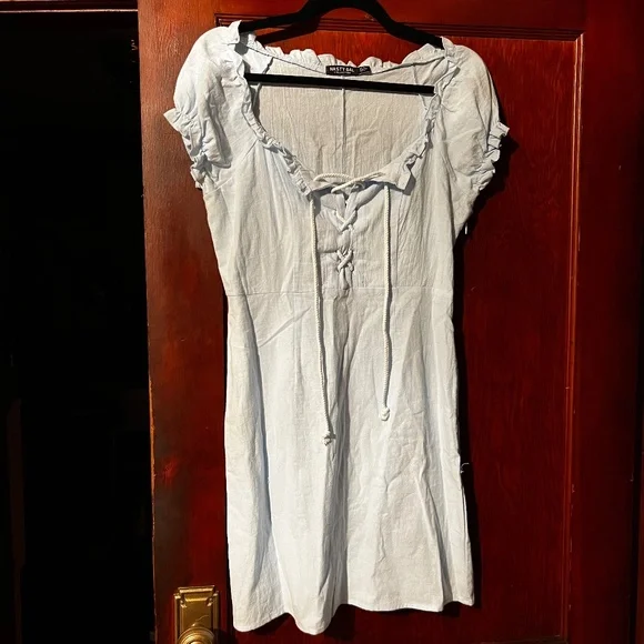 Nasty Gal | Dresses | Nasty Gal Nwot Blue Laceup Milkmaid Style Mini Dress  Size Small4 | Poshmark